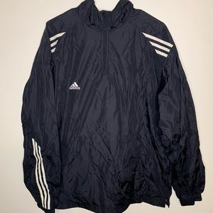 Adidas windbreaker black and white vintage